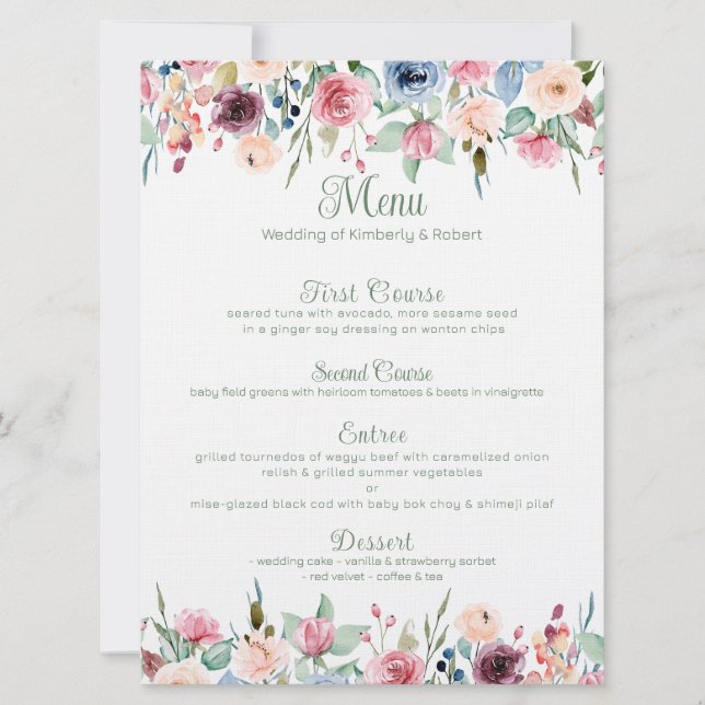 Färgfläckig vår blommor gräns inbjudningar (Framsida)