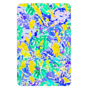Färgfläckig vår blommor i kute abstrakt magnet