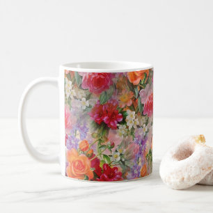 Färgfläckig Vår blommor Kaffemugg