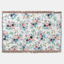 Färgfläckig vår blommor mönster filt