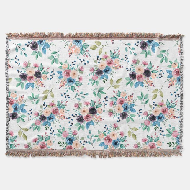 Färgfläckig vår blommor mönster filt (Framsidan)