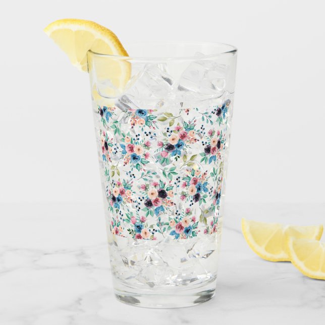 Färgfläckig vår blommor mönster glaskopp (Framsida Ice)