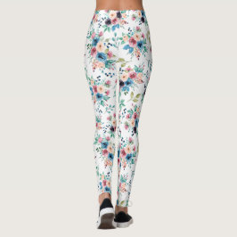 Färgfläckig vår blommor Mönster Leggings
