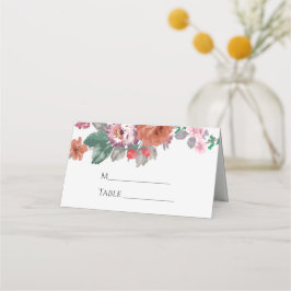 Färgfläckig Vår blommor Placeringskort