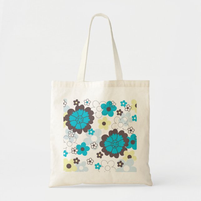 Färgfläckig vår blommor tote bags tygkasse (Framsidan)