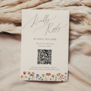 Färgfläckig vildblomma   Beige QR-kod OSA Kort