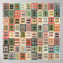 Färgfläckig Vintage European Polacolor Porträtt Gr