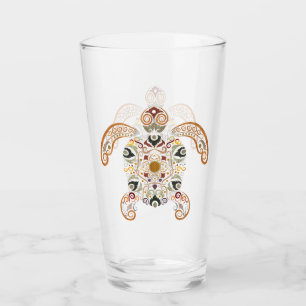 Färgfläckig vintage-sköldpaddsdesign glaskopp