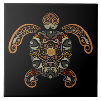 Färgfläckig vintage-sköldpaddsdesign kakelplatta