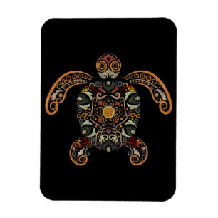 Färgfläckig vintage-sköldpaddsdesign magnet
