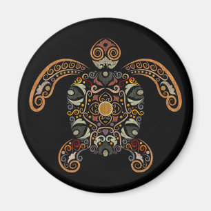 Färgfläckig vintage-sköldpaddsdesign magnet