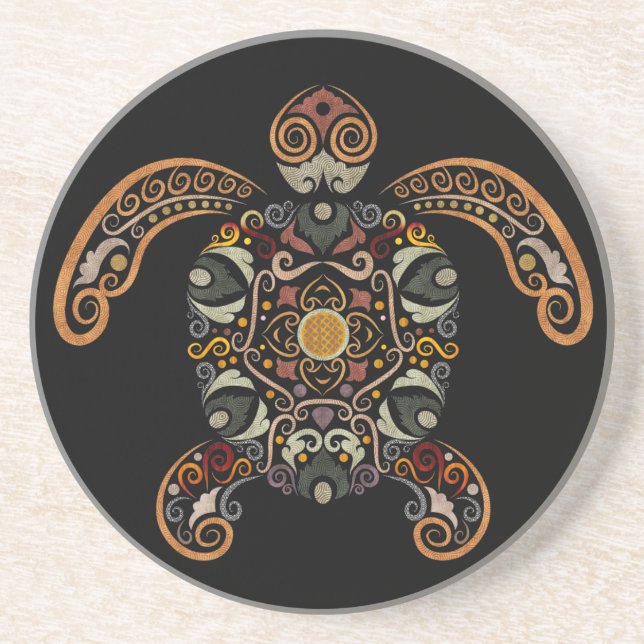 Färgfläckig vintage-sköldpaddsdesign underlägg (Framsidan)