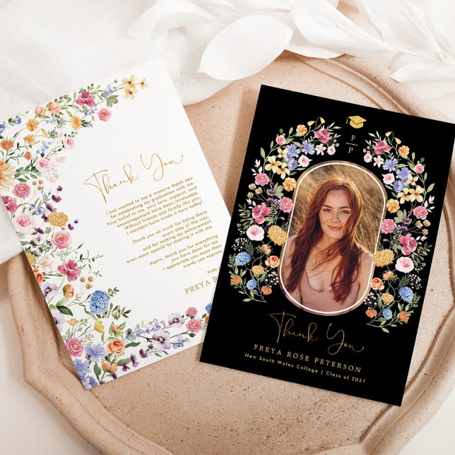 Färgfläckig Wildblomma Fiesta Studenten Photo Tack Kort (Skapare uppladdad)