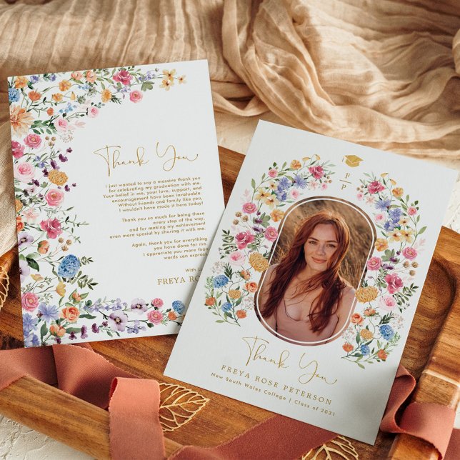 Färgfläckig Wildblomma Studenten Photo Tack Kort (Skapare uppladdad)