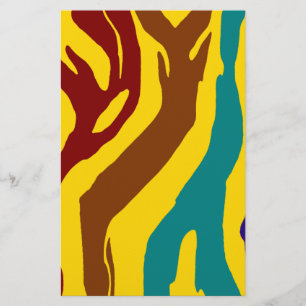 Färgfläckig zebra ränder brevpapper