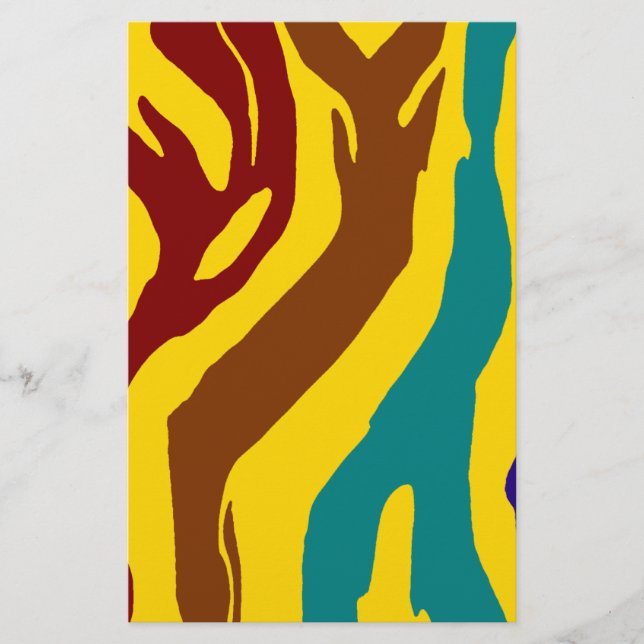 Färgfläckig zebra ränder brevpapper (Framsida)