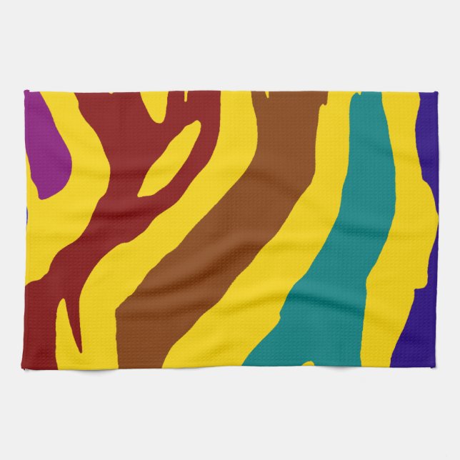 Färgfläckig zebra ränder kökshandduk (Horisontell)