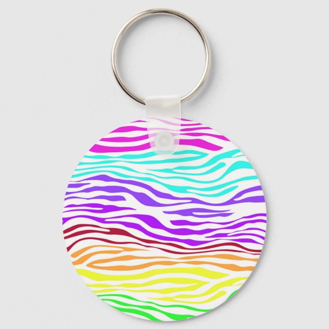 Färgfläckig Zebra ränder Nyckelring (Framsida)