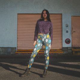 Färgfläckiga körsbär leggings