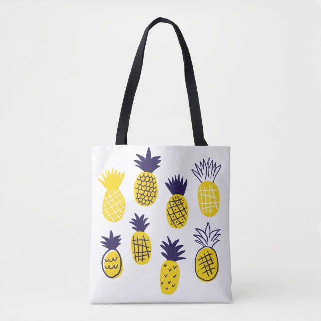 Färgfläckiga minimalistiska ananas abstrakt i skan tygkasse (Framsida)