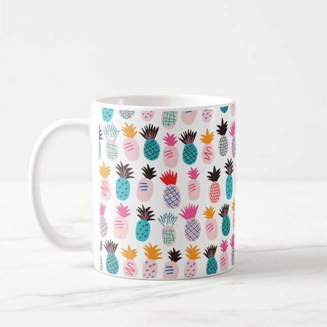 Färgfläckiga minimalistiska ananas och leav av abs kaffemugg (Vänster)