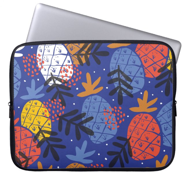 Färgfläckiga minimalistiska ananas och leav av abs laptop fodral (Framsidan)