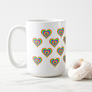 Färgfläckiga regnbågshögar mönstrad kaffe Mugg
