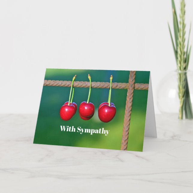 Färgfläckiga rödkörsbär Fruit Photo Sympathy Kort (Framsida)