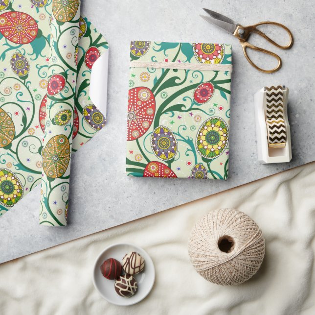 Färgfläckiga skandinaviska Påskägg Presentpapper (Hantverk)