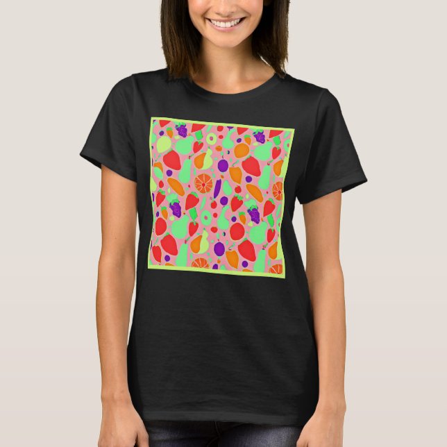 Färgfläckigt fruktbart spektrum Mönster T Shirt (Framsida)