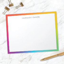 Färgfläckigt minimalistiskt Modern Rainbow Gräns-A Anteckningsblock