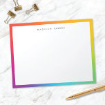 Färgfläckigt minimalistiskt Modern Rainbow Gräns-A Anteckningsblock<br><div class="desc">Anteckningsblocket för personlig i roligt har en färgstark personlig för regnbåge i gräns med modern typografi. Den här utformningen är ett utmärkt val för vem som helst OCH gör en roligt gåva!</div>
