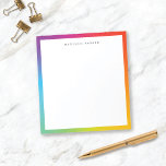 Färgfläckigt minimalistiskt Modern Rainbow Gräns-A Anteckningsblock<br><div class="desc">Anteckningsblocket för personlig i roligt har en färgstark personlig för regnbåge i gräns med modern typografi. Den här utformningen är ett utmärkt val för vem som helst OCH gör en roligt gåva!</div>