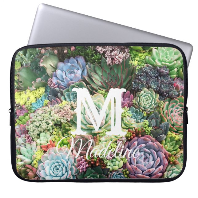 Färgfläckigt sukulärt Garden Laptop Fodral (Framsidan)