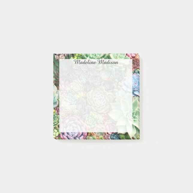 Färgfläckigt sukulärt Garden Post-it Block (Framsida)