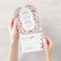 Färgfläckigt Vår Wildblomsggarden Wedding