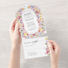 Färgfläckigt Vår Wildblomsggarden Wedding
