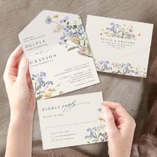 Färgfläckigt Vår Wildblomsggarden Wedding