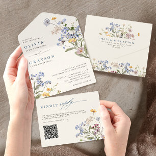 Färgfläckigt Vår Wildblomsggarden Wedding