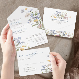 Färgfläckigt Vår Wildblomsggarden Wedding