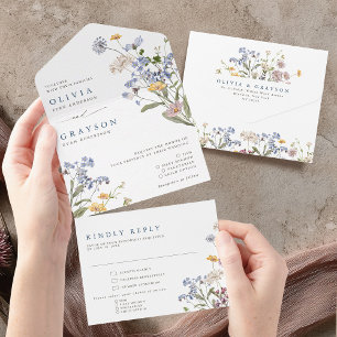 Färgfläckigt Vår Wildblomsggarden Wedding