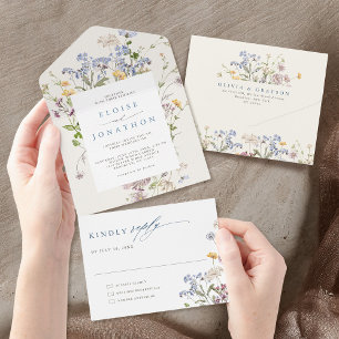 Färgfläckigt Vår Wildblomsggarden Wedding
