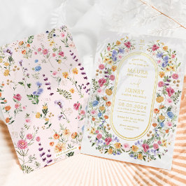 Färgfläckigt Vår Wildblomsggarden Wedding