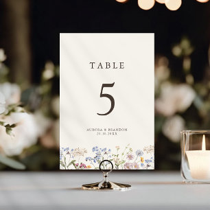 Färgfläckigt Vår Wildblomsggarden Wedding Bordsnummer