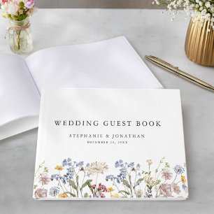 Färgfläckigt Vår Wildblomsggarden Wedding Gästböcker