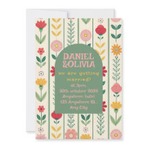 Färgfläckigt Vår Wildblomsggarden Wedding