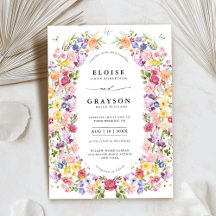 Färgfläckigt Vår Wildblomsggarden Wedding