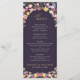 Färgfläckigt Vår Wildblomsggarden Wedding Meny