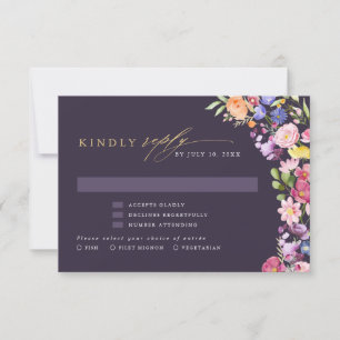 Färgfläckigt Vår Wildblomsggarden Wedding OSA Kort