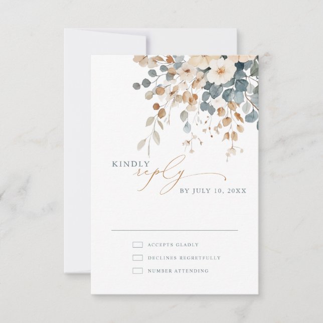 Färgfläckigt Vår Wildblomsggarden Wedding OSA Kort (Framsida)